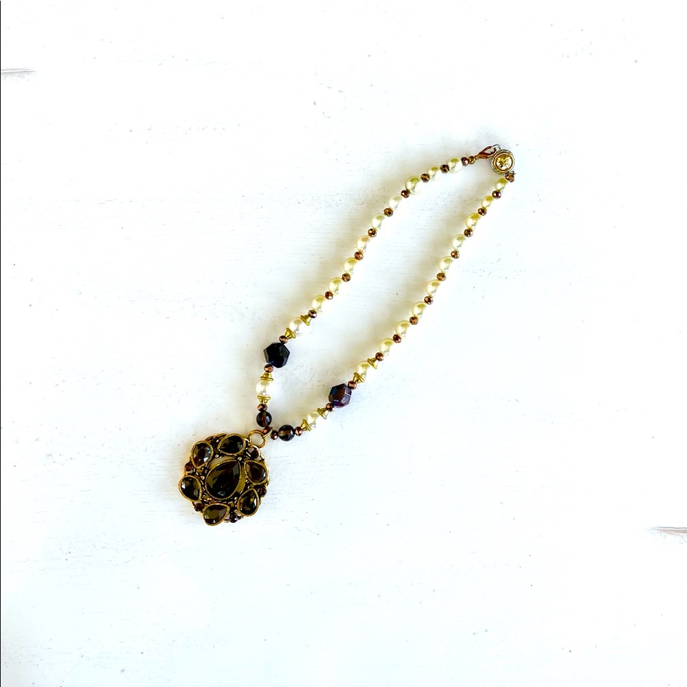 Pearl Statement medallion necklace